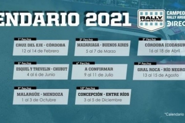 LA "MANZANA" Y ESQUEL, EN EL CALENDARIO 2021 DEL RALLY ARGENTINO